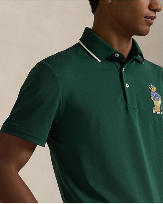Ralph Lauren Green Tailored Fit Polo Bear Polo Shirt for men