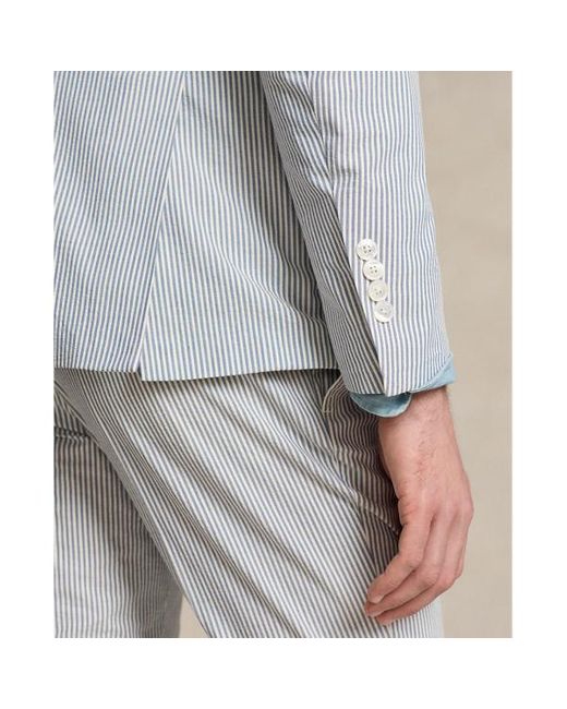 Polo Ralph Lauren Gray Polo Soft Tailored Seersucker Jacket for men