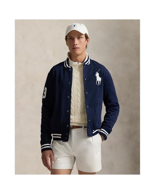 Polo Ralph Lauren Big Pony Fleece Baseball Jacket in Blue for Men Lyst UK
