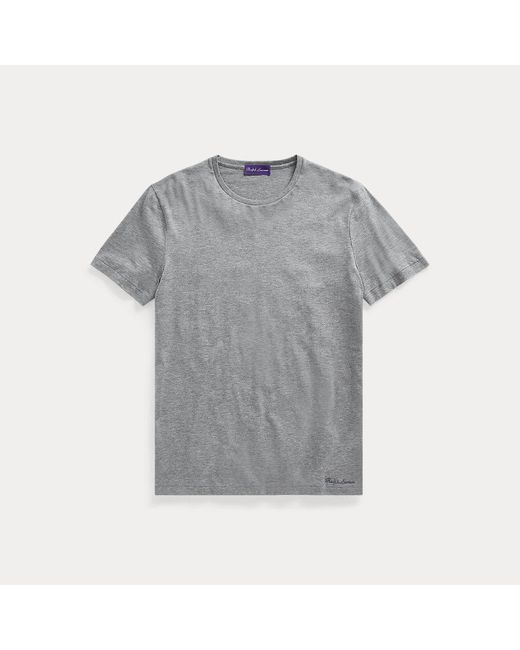 Ralph Lauren Purple Label Lisle T-shirt Met Ronde Hals in het Gray voor heren