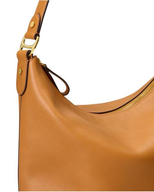 Ralph Lauren Gray Leather Large Tasha Bucket Bag