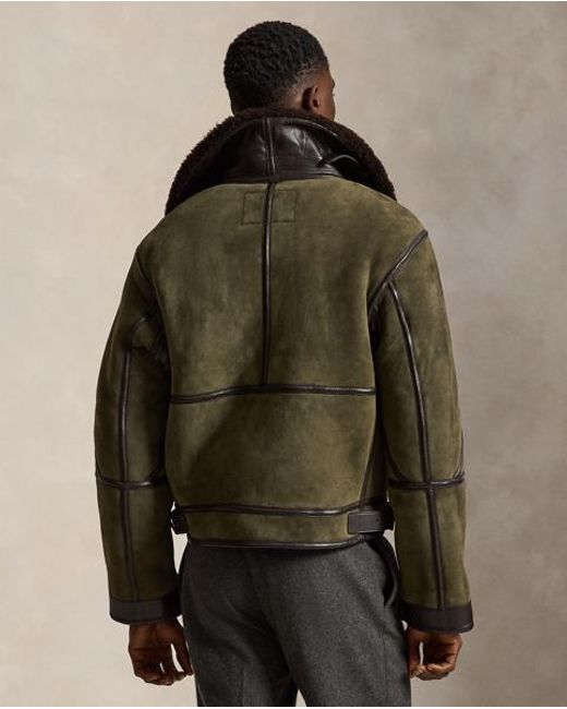 Polo Ralph Lauren Brown Shearling Flight Jacket for men