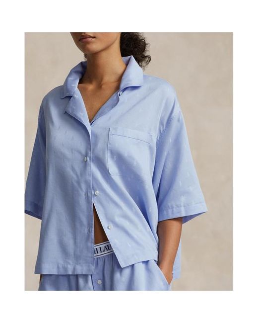 Polo Ralph Lauren Blue Allover Pony Short-sleeve Pyjama Set