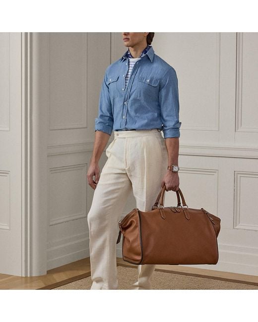 Ralph Lauren Blue Calfskin Duffel for men