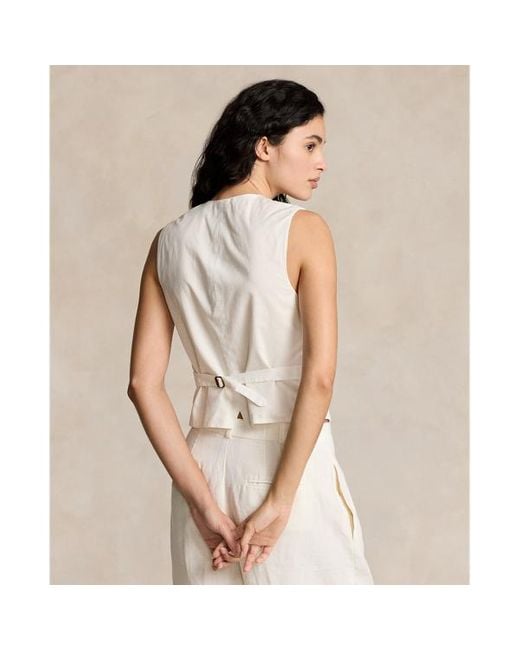 Polo Ralph Lauren White Linen-cotton Waistcoat