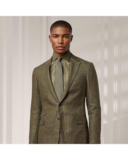 Ralph Lauren Purple Label Kent Hand-tailored Plaid Linen Jacket in Green  for Men | Lyst