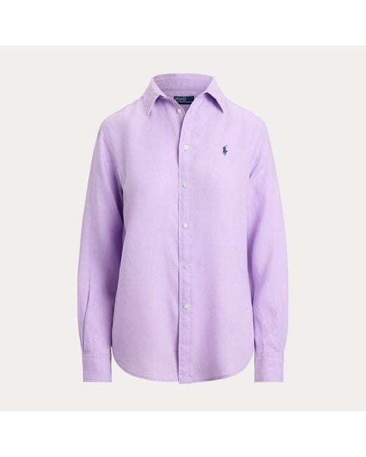 Ralph Lauren Purple Classic Fit Linen Shirt