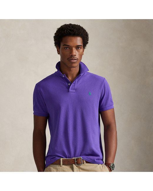Polo Ralph Lauren Purple Slim Fit Mesh Polo Shirt for men