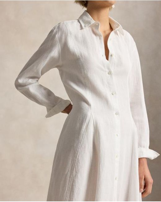 Ralph Lauren Natural Self-Tie Linen Shirtdress