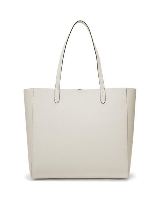Ralph Lauren White Große Tragetasche Cameryn Aus Leder