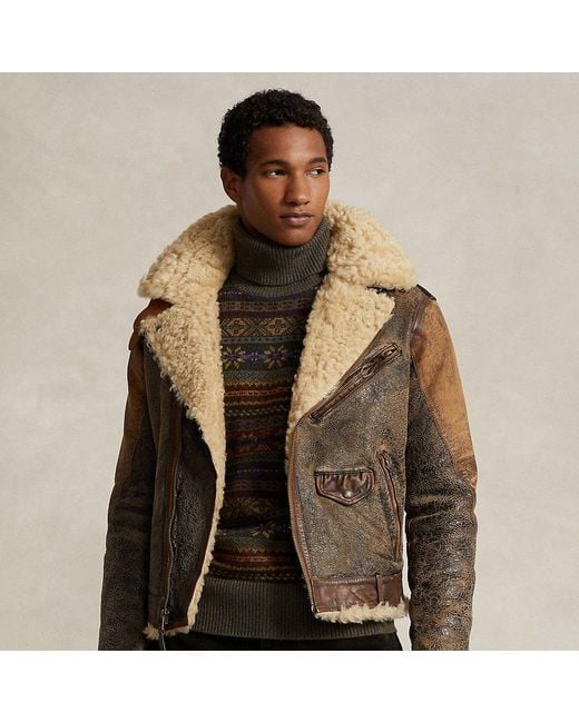 Ralph lauren sheepskin jacket sales
