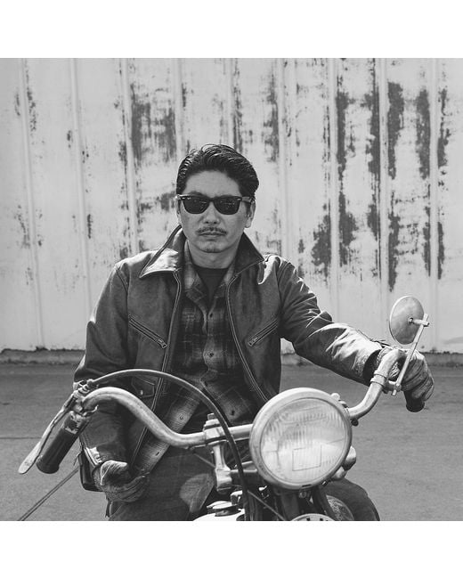 RRL Gray Leather Jacket for men