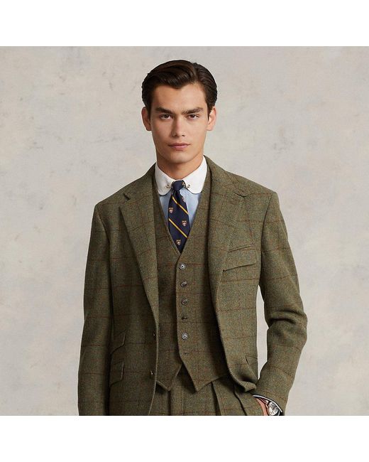 Ralph Lauren Polo Windowpane Shetland Wool Jacket in Green for Men Lyst