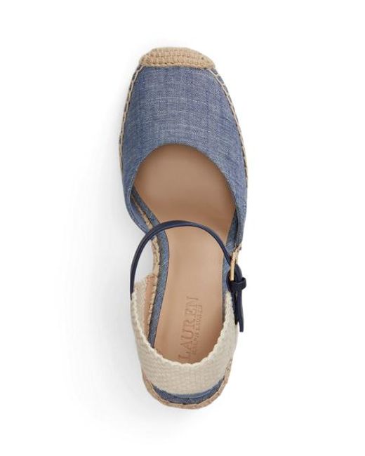Ralph Lauren Blue Robby Chambray Espadrille