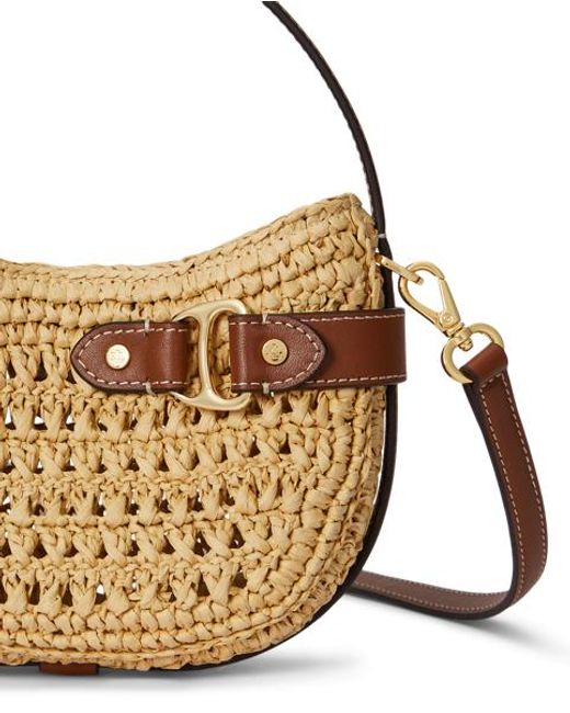 Ralph Lauren Tasha Kleine Crossbodytas Van Stro in het Multicolor