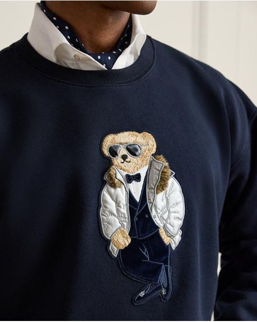 Ralph Lauren Blue Relaxed Fit Polo Bear Sweatshirt for men