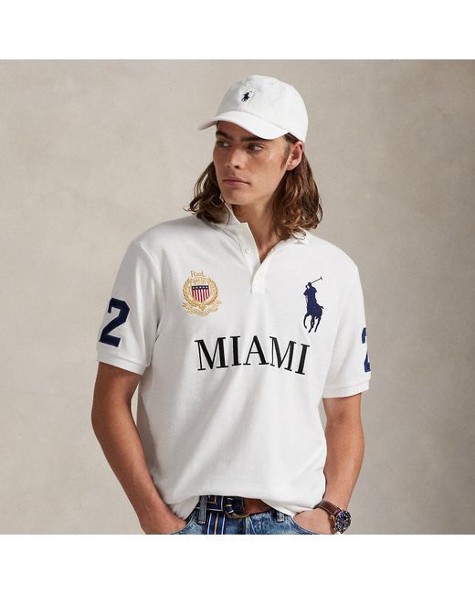 ポロラルフローレンtシャツ MIAMI Polo Ralph Lauren Classic Fit Miami Mesh Polo Shirt in White for