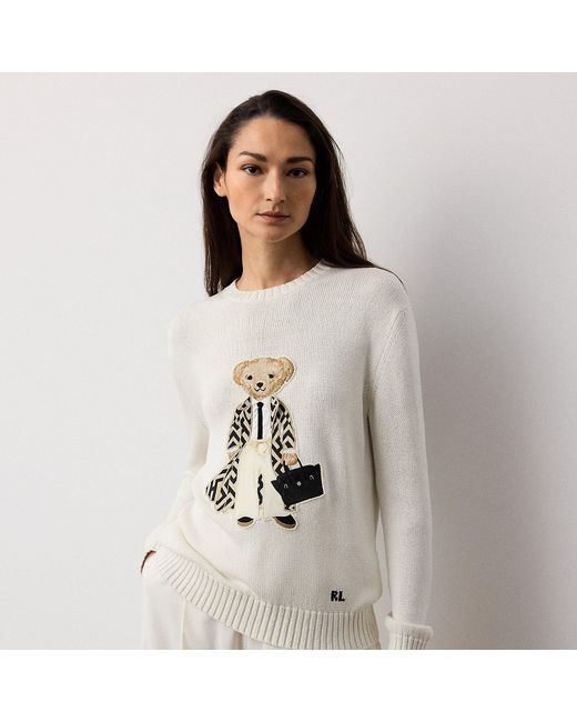 Ralph Lauren Gray Spring Polo Bear Silk Jumper