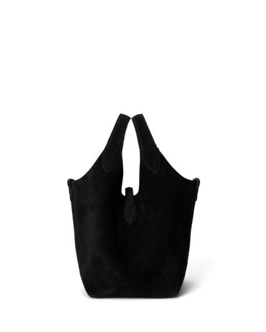Polo Ralph Lauren Gray Polo Play Suede Small Tote & Crossbody