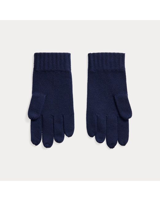 Polo Ralph Lauren Blue Signature Pony Wool Gloves for men