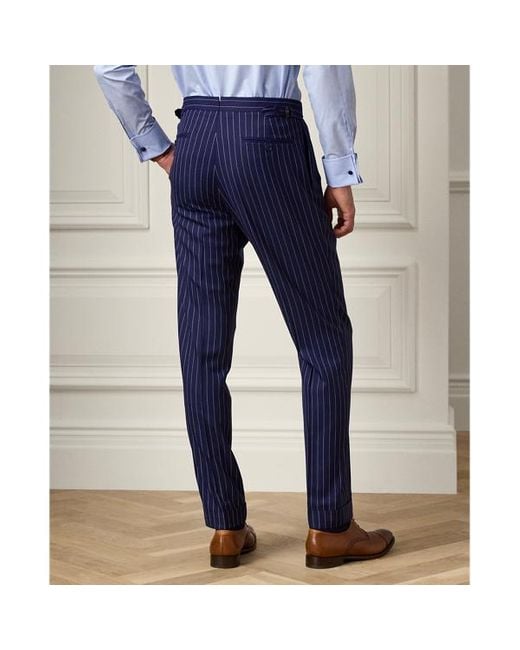 Ralph Lauren Purple Label Blue Kent Handmade Rope-stripe Suit for men