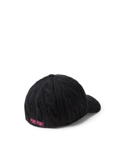 Polo Ralph Lauren Black Pony Cable-Knit Cotton Ball Cap
