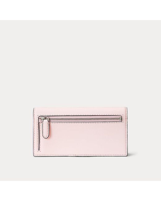Lauren by Ralph Lauren Pink Leather Slim Wallet