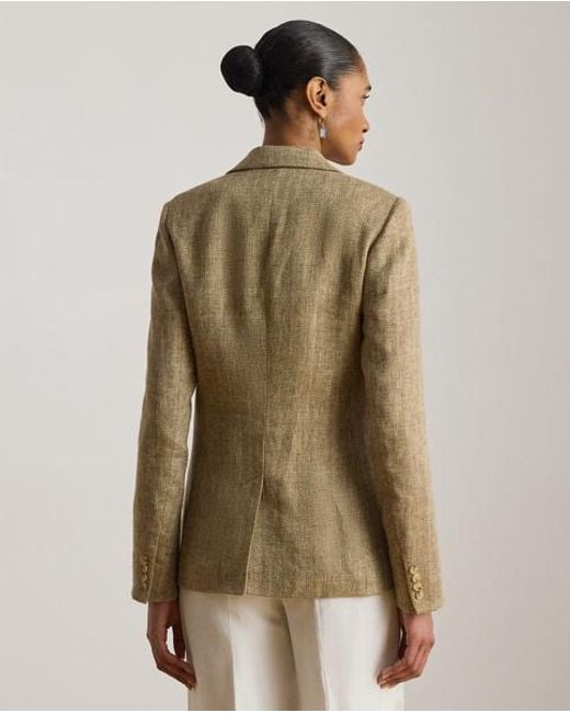 Ralph Lauren Natural Linen Herringbone Blazer