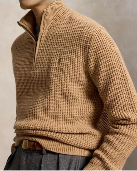 Polo Ralph Lauren Natural Waffle-Knit Wool-Cotton Jumper for men
