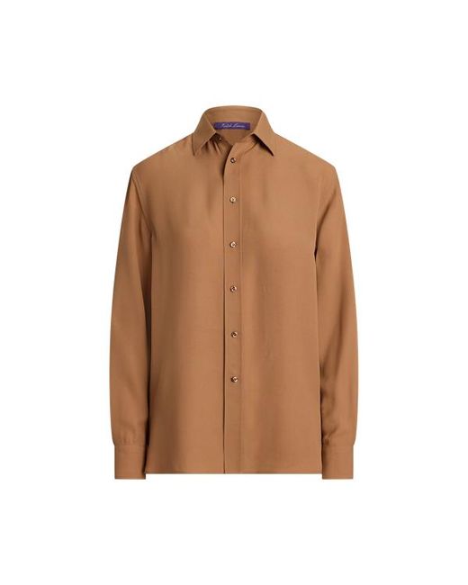 Ralph Lauren Brown Ralph Lauren Adrien Relaxed Fit Crepe Georgette Shirt