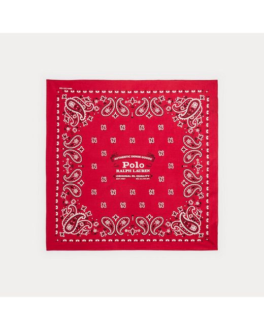 Polo Ralph Lauren Red Logo Cotton Bandana for men