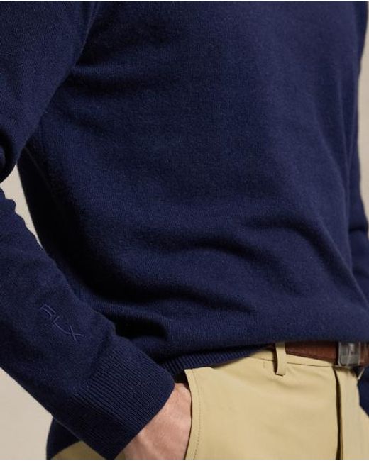 Ralph Lauren Blue Washable Cashmere Hooded Jumper for men