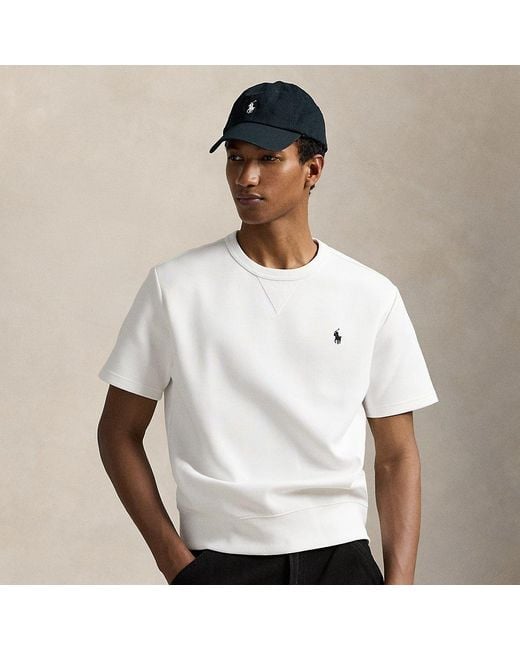 Felpa a maglia doppia con maniche corte di Polo Ralph Lauren in White da Uomo