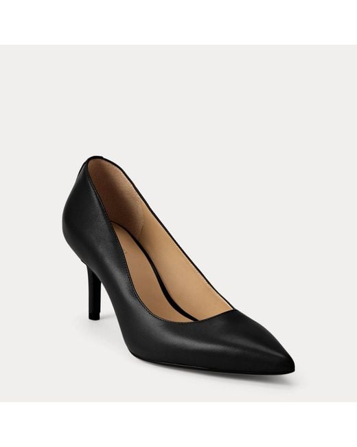 Ralph Lauren Black Lanette Leather Pump