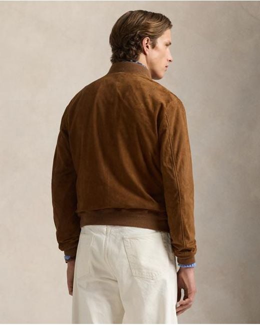 Polo Ralph Lauren Bomberjacke Aus Wildleder in Brown für Herren