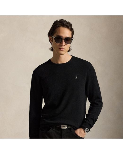 Polo Ralph Lauren Black Wool Crewneck Jumper for men