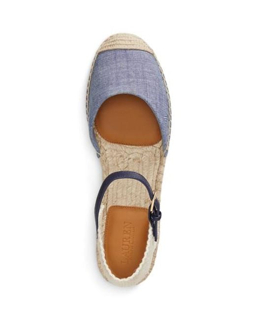 Ralph Lauren Blue Robby Chambray Espadrille Flat