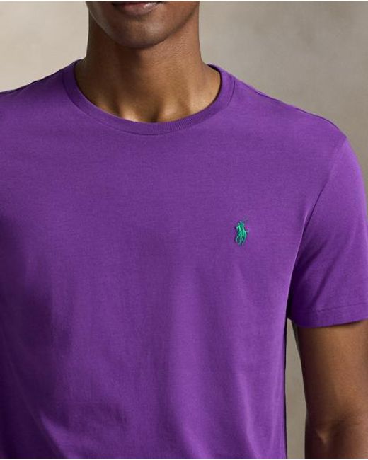Polo Ralph Lauren Purple Custom Slim Fit Jersey Crewneck T-Shirt for men