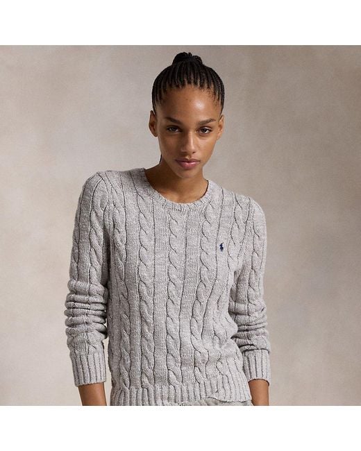 ★★POLO RALPH LAUREN★★ Cable knit cotton sweater grey MNP Cable-Knit Cotton Quarter-Zip Jumper for Men | Ralph Lauren® BR