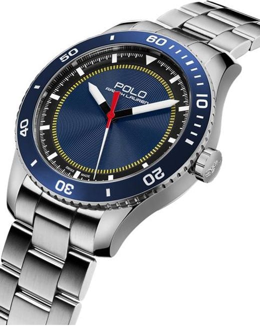 Polo Ralph Lauren 42 Mm Polo Sport Horloge Met Blauwe Rand in het Blue voor heren