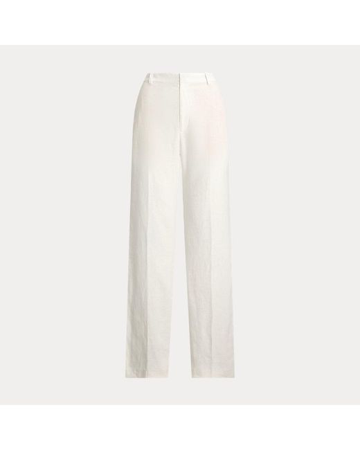 Pantalón de pernera ancha de lino Polo Ralph Lauren de color White