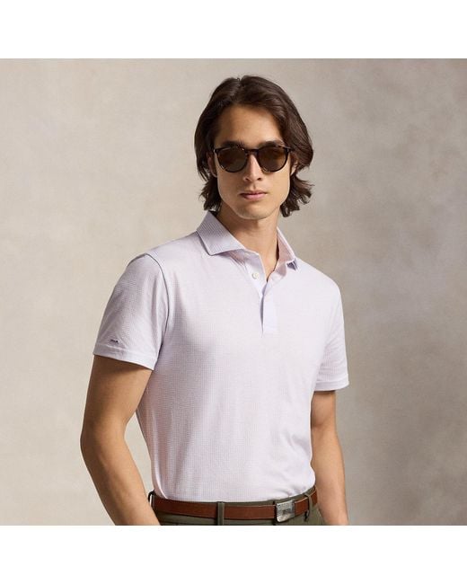 Ralph Lauren White Tailored Fit Performance Polo Shirt for men