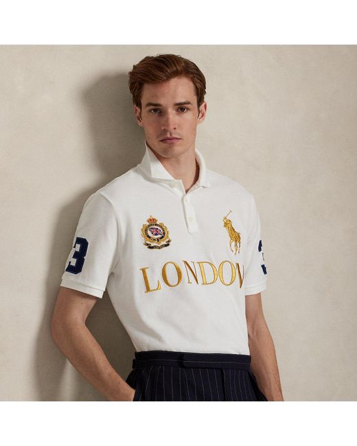 Ralph Lauren Classic Fit London Mesh Polo Shirt in Natural for Men | Lyst