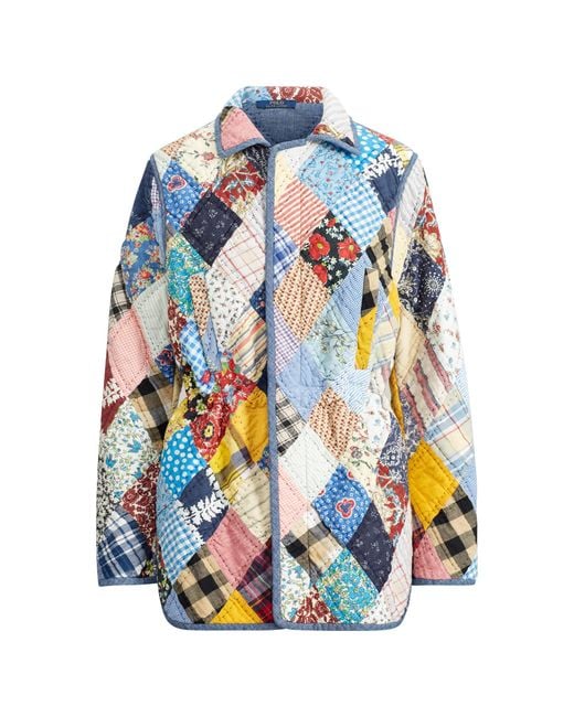 Polo Ralph Lauren Blue Quilt Patchwork Jacket