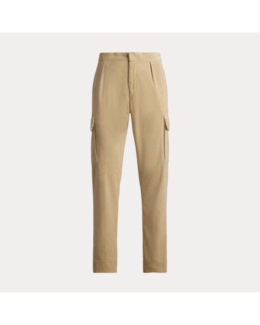 Ralph Lauren Natural Hand-Tailored Corduroy Cargo Trousers for men