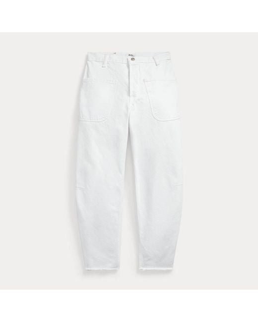 Polo Ralph Lauren White Curved Tapered Jean