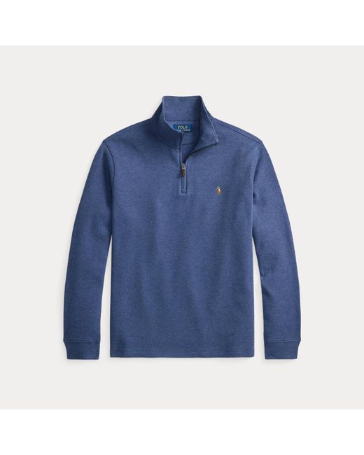 Polo Ralph Lauren Blue Estate-Rib Quarter-Zip Pullover for men