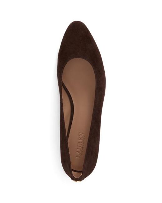 Ralph Lauren Brown Weslee Suede Ballet Flat