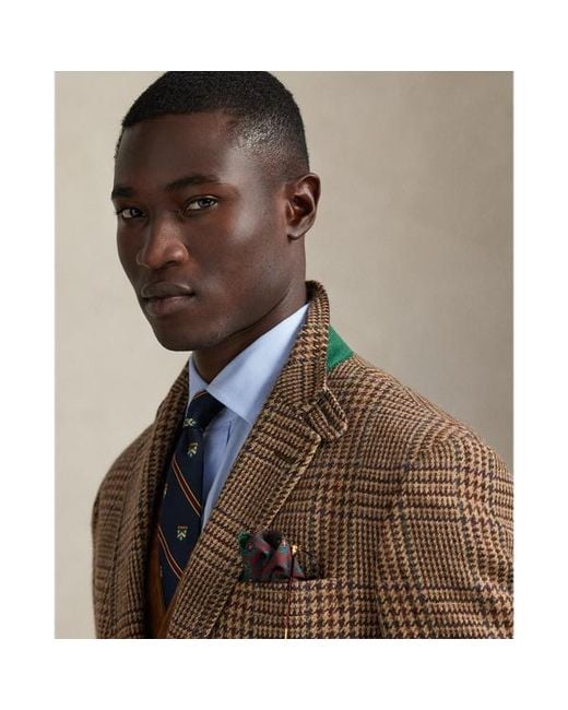 Polo Ralph Lauren Brown Polo Tailored Fit Plaid Suit Jacket for men