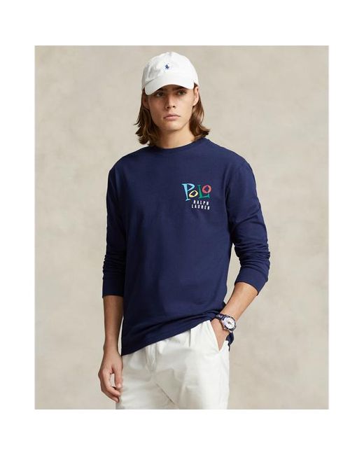 Polo Ralph Lauren Blue Classic Fit Jazz-print Jersey T-shirt for men